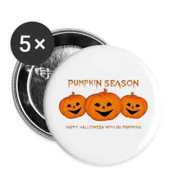pumpkins Halloween pumpkin - Buttons large 2.2''/56 mm (5-pack) - white - Front