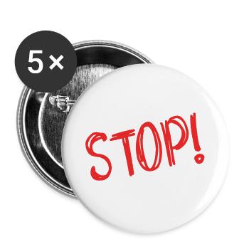 STOP. HUMOR. MESSAGE. QUOTATION. PANEL. DAD - Buttons large 2.2''/56 mm (5-pack) - white - Front
