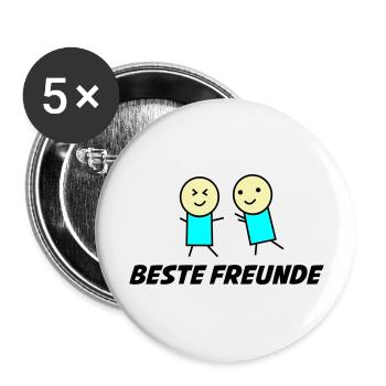 Meilleurs amis 1 - Lot de 5 grands badges (56 mm) - blanc - Devant