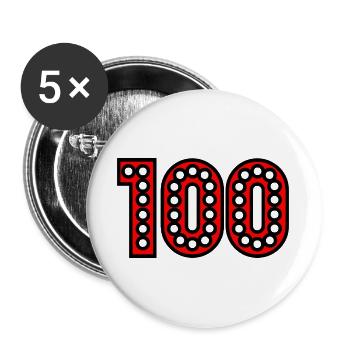 ANNIVERSAIRE. HAPPY BIRTHDAY. JOYEUX ANNIVERSAIRE. - Lot de 5 grands badges (56 mm) - blanc - Devant