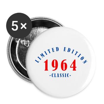 Édition limitée classique de 1964 - Lot de 5 grands badges (56 mm) - blanc - Devant