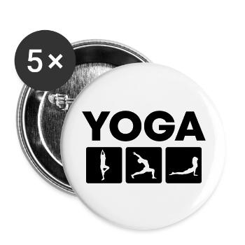 Yoga Meditation Spa - Buttons groß 56 mm (5er Pack) - Weiß - Vorne
