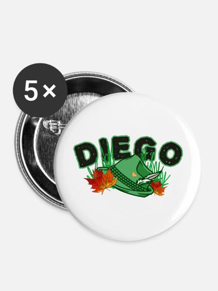Diego - Buttons groß 56 mm (5er Pack) - Weiß