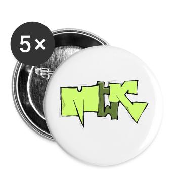 MTK CREW - Buttons groß 56 mm (5er Pack) - Weiß - Vorne