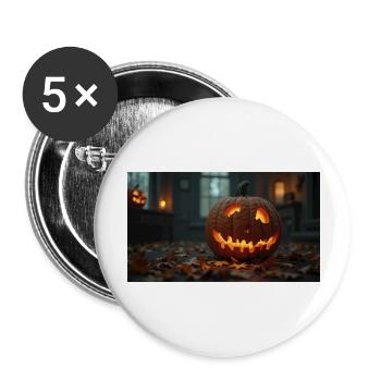 Pumpkin In A Haunted House - Buttons large 2.2''/56 mm (5-pack) - white - Front