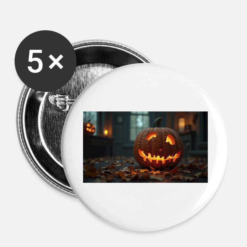 Pumpkin In A Haunted House - Buttons large 2.2''/56 mm (5-pack) - white
