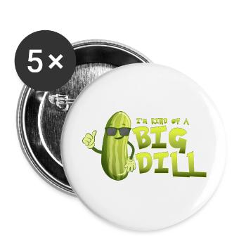 I'm Kind Of A Big Dill Cucumber Vegan Pickle - Buttons large 2.2''/56 mm (5-pack) - white - Front