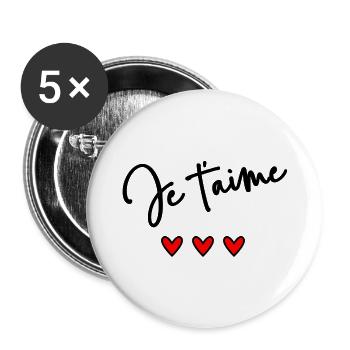 PAAR. HERZ. WEIHNACHTEN. GERADE VERHEIRATET. Junggesellinnenabschied - Buttons groß 56 mm (5er Pack) - Weiß - Vorne
