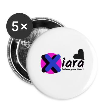 BT. -Xiara - Follow your Heart - Buttons groß 56 mm (5er Pack) - Weiß - Vorne