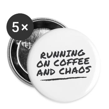 Coffee & Chaos by Ivye - Buttons groß 56 mm (5er Pack) - Weiß - Vorne