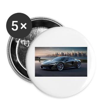 Elegantes Supercar-Design – Für echte Auto-Fans - Buttons groß 56 mm (5er Pack) - Weiß - Vorne