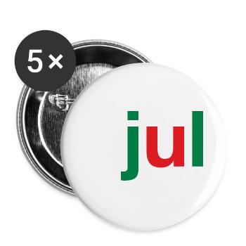 JUL Christmas Hashtag - Buttons groß 56 mm (5er Pack) - Weiß - Vorne