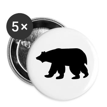 Ours polaire plein de neige - Lot de 5 grands badges (56 mm) - blanc - Devant