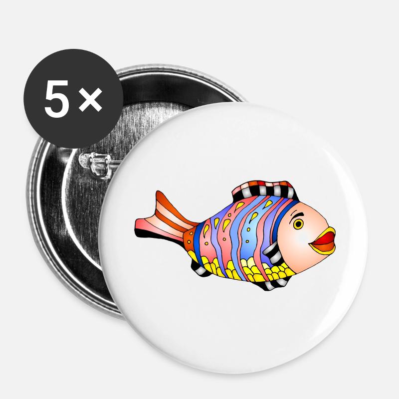 Fish - Buttons large 2.2''/56 mm (5-pack) - white