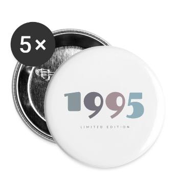 1995 Retro Jahr Design - Geboren 1995 Geburtstagsgeschenk - Buttons groß 56 mm (5er Pack) - Weiß - Vorne