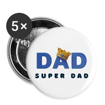 super papa - Lot de 5 grands badges (56 mm) - blanc - Devant