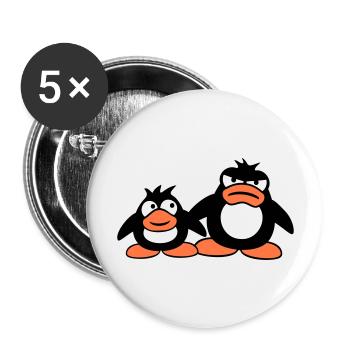 Penguin Two Friends 2 Team Big Brother Angry - Buttons large 2.2''/56 mm (5-pack) - white - Front