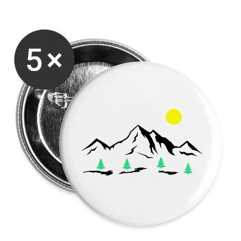 Mountains - Buttons large 2.2''/56 mm (5-pack) - white - Front