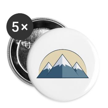 Gebirge - Buttons groß 56 mm (5er Pack) - Weiß - Vorne