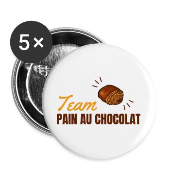 Team Pain Au Chocolat - Buttons large 2.2''/56 mm (5-pack) - white - Front