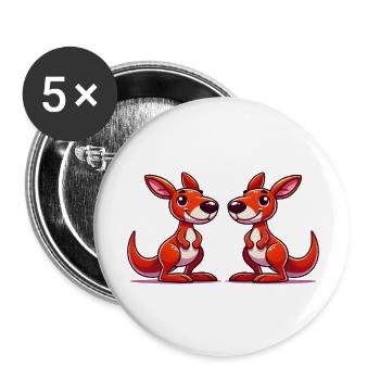 Bande dessinée kangourous - Lot de 5 grands badges (56 mm) - blanc - Devant