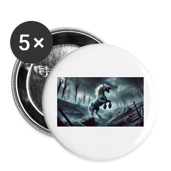 HORSE OF THE APOCALYPSE - Buttons large 2.2''/56 mm (5-pack) - white - Front