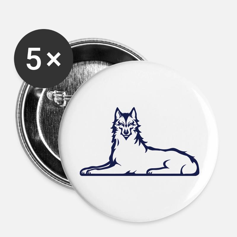 Chechen Wolf 2025 edition - Buttons large 2.2''/56 mm (5-pack) - white
