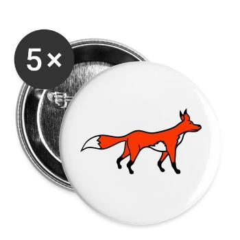 Fox Red Fox Forest Animal Clever Cute Wild Dog - Buttons large 2.2''/56 mm (5-pack) - white - Front