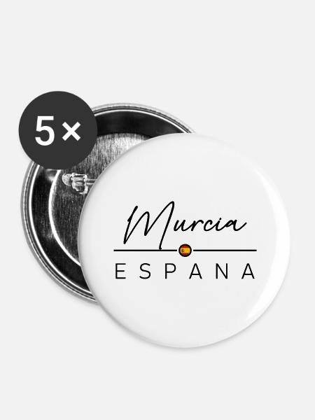 Spain - Murcia - Spanien - Espana - Buttons groß 56 mm (5er Pack) - Weiß