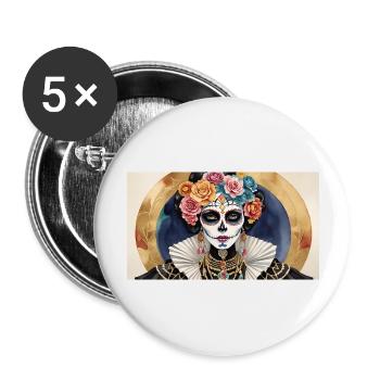 LA CATRINA DELUXE - Buttons large 2.2''/56 mm (5-pack) - white - Front