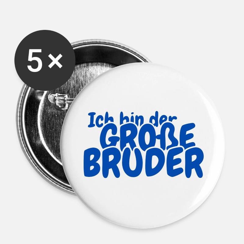 I'm the big brother - Buttons large 2.2''/56 mm (5-pack) - white