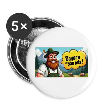 Bayern des san mia! - Buttons groß 56 mm (5er Pack) - Weiß - Vorne