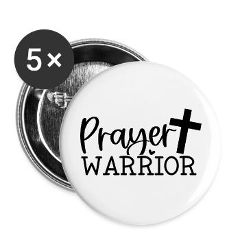 prayer warrior - Buttons groß 56 mm (5er Pack) - Weiß - Vorne