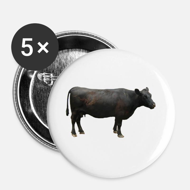 Beef black - Buttons large 2.2''/56 mm (5-pack) - white