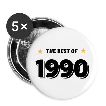 Das Beste von 1990 - Buttons groß 56 mm (5er Pack) - Weiß - Vorne
