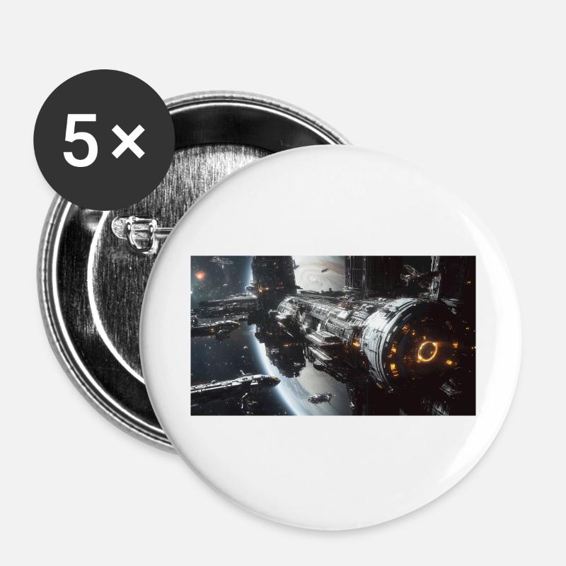 Lost in Space 1 1 - Buttons large 2.2''/56 mm (5-pack) - white