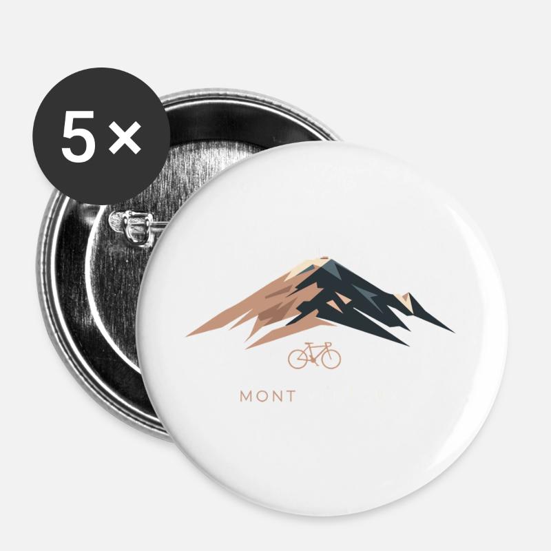 Mont Ventoux Cool Design - Buttons large 2.2''/56 mm (5-pack) - white
