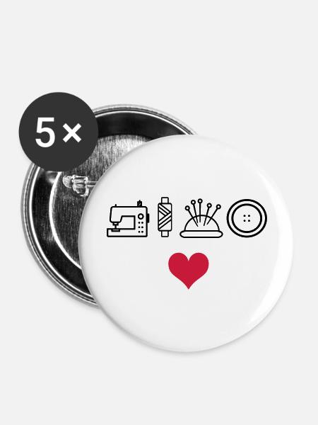 Nähen - Buttons groß 56 mm (5er Pack) - Weiß