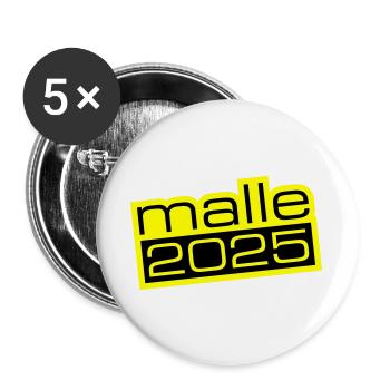 Malle 2025 - Buttons groß 56 mm (5er Pack) - Weiß - Vorne