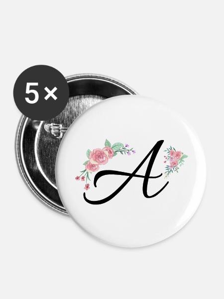 Brief an Blumen - Buttons groß 56 mm (5er Pack) - Weiß