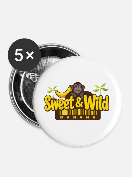 Süß und Wild - Buttons groß 56 mm (5er Pack) - Weiß