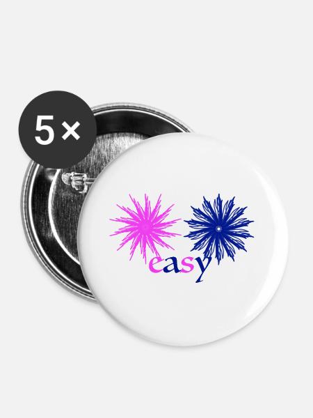 easy - Buttons groß 56 mm (5er Pack) - Weiß