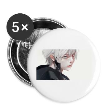 ANIME SWS WHITE - Buttons groß 56 mm (5er Pack) - Weiß - Vorne