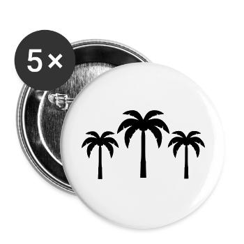palmen - Buttons groß 56 mm (5er Pack) - Weiß - Vorne