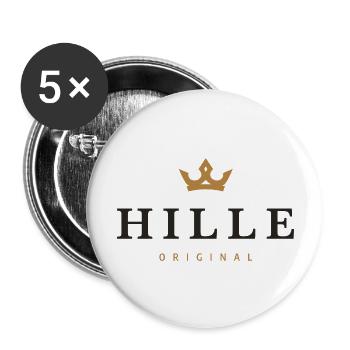 Hille Original Familienlogo - Buttons groß 56 mm (5er Pack) - Weiß - Vorne