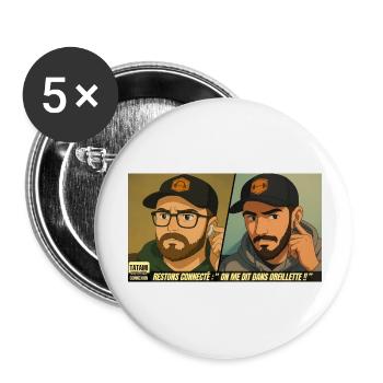 Restons connecté TATAMI CONNEXION - Lot de 5 grands badges (56 mm) - blanc - Devant
