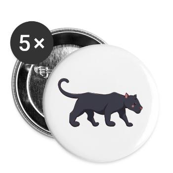 Panther - Buttons groß 56 mm (5er Pack) - Weiß - Vorne