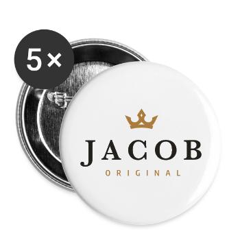 Jacob Original Logo de la famille - Lot de 5 grands badges (56 mm) - blanc - Devant