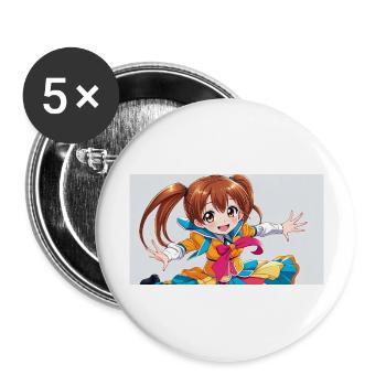 Ein niedliches manga maedchen - Buttons groß 56 mm (5er Pack) - Weiß - Vorne