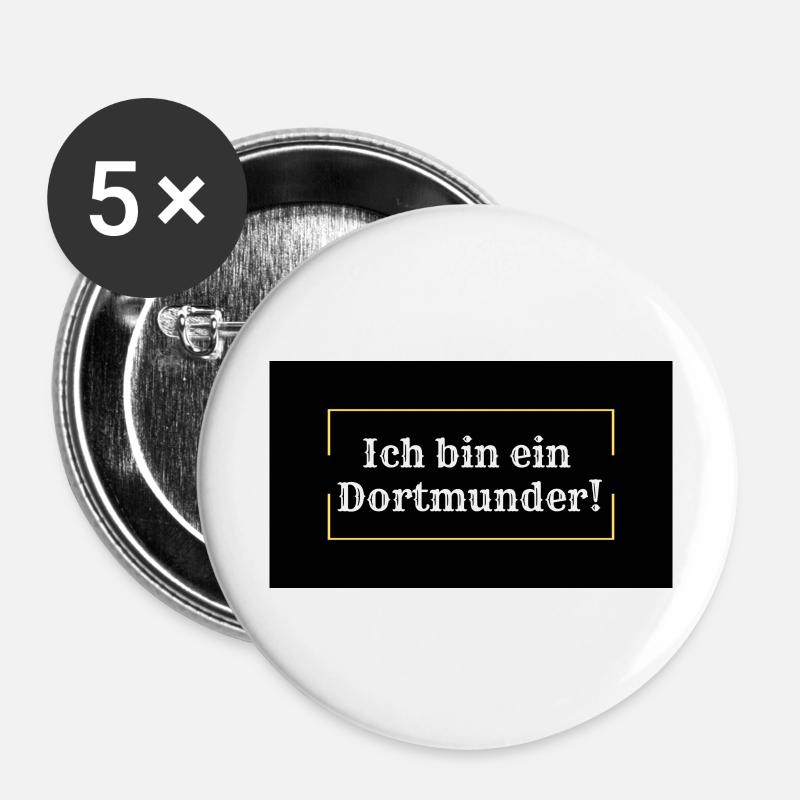 Dortmund 1# - Buttons groß 56 mm (5er Pack) - Weiß
